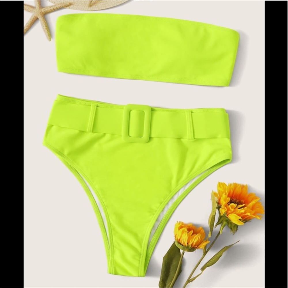 Pink Small Green Med-Large Sexy High Waist 2 Piece.                           B3 - Picture 5 of 11